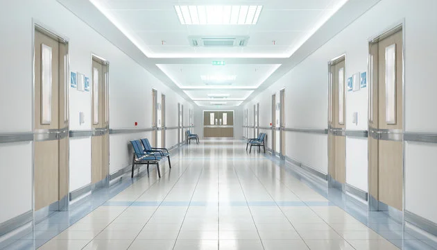 Empty Hospital Hallway Highlighting Healthcare Infrastructure – Promoted by Healvia Healthcare Marketing Agency in Dubai